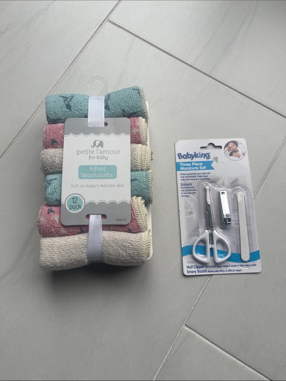 Infant Washcloths 12-Pack - Pastel Blue Pink Cream
